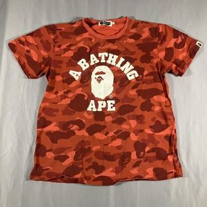 A Bathing Ape BAPE Shirt Mens XL Red Camo Big Ape Head Logo Streetwear Tee